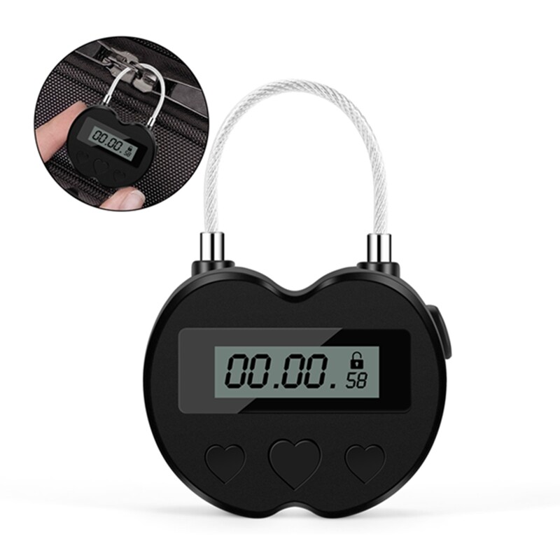 1x Black Time Lock LCD Display Time Lock Multifunction Travel Electronic Timer
