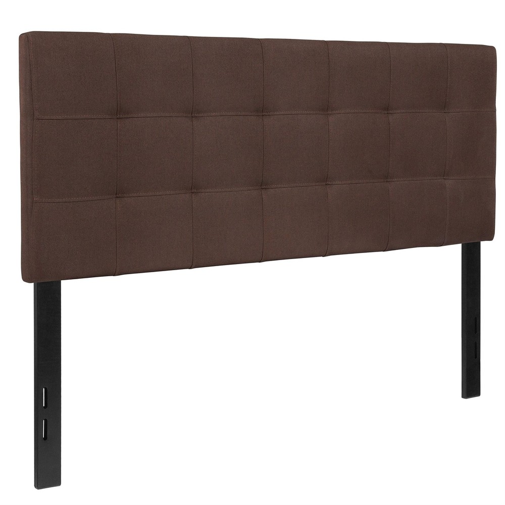 Bowery Hill Modern Tufted Full Panel Headboard in Dark Brown
