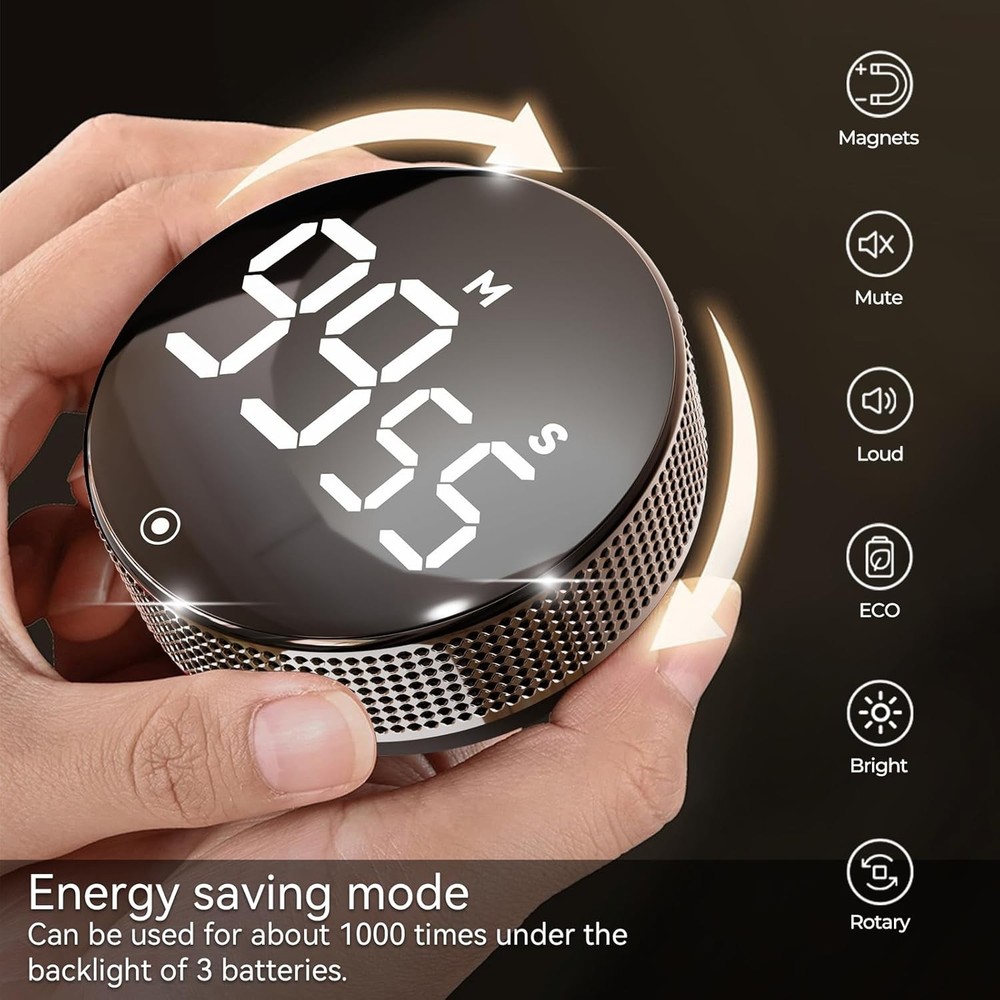 Digital Kitchen Timer Magnetic - Large LED Visual Countdown for Cooking Lab