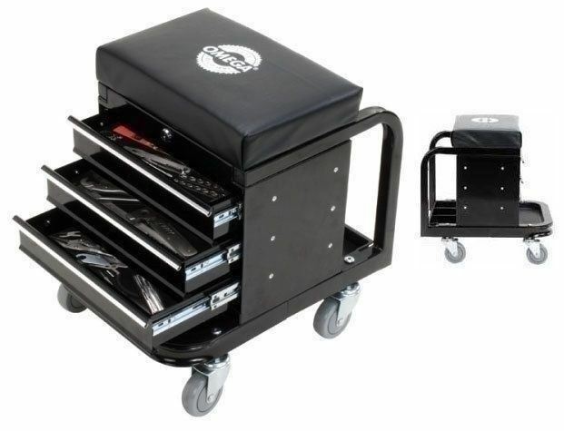 Mechanics Work Stool Garage Seat Creeper Shop Rolling Toolbox Glider Storage