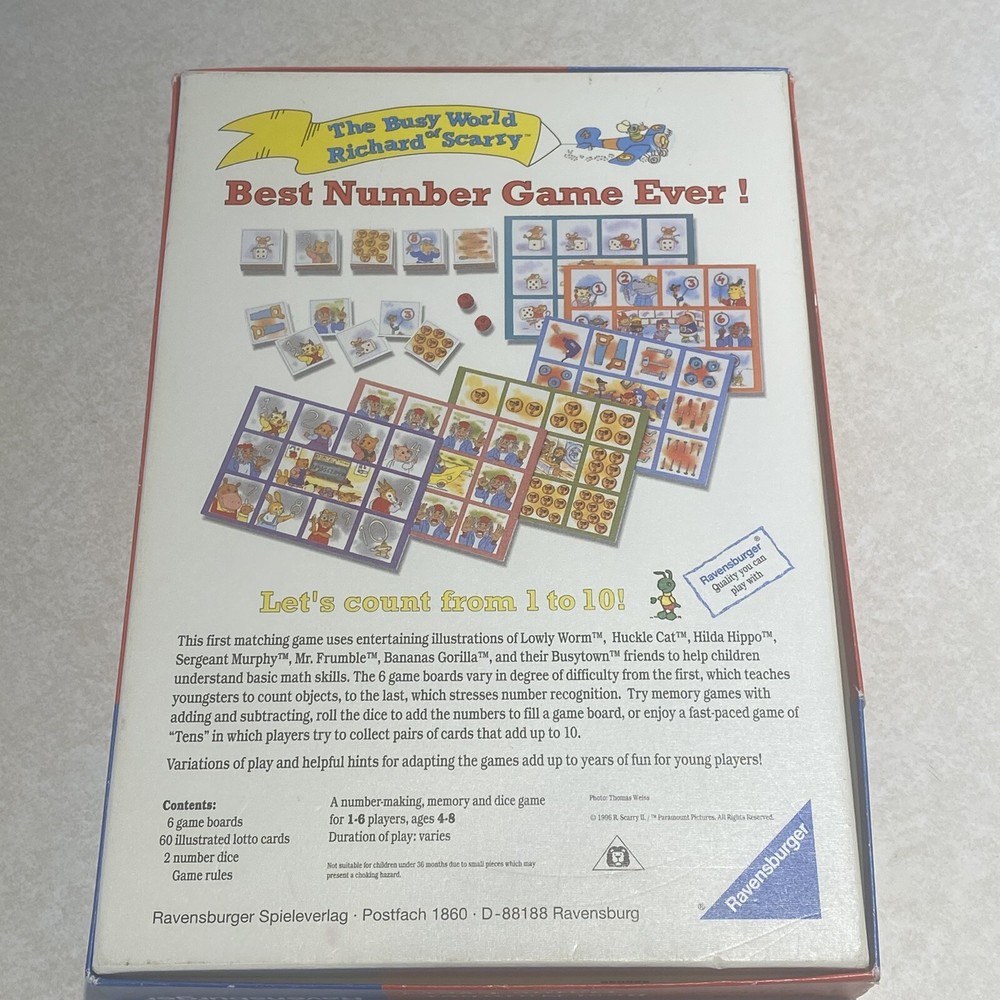 Richard Scarry's Best Number Game Ever! Game (Ravensburger, 1996)