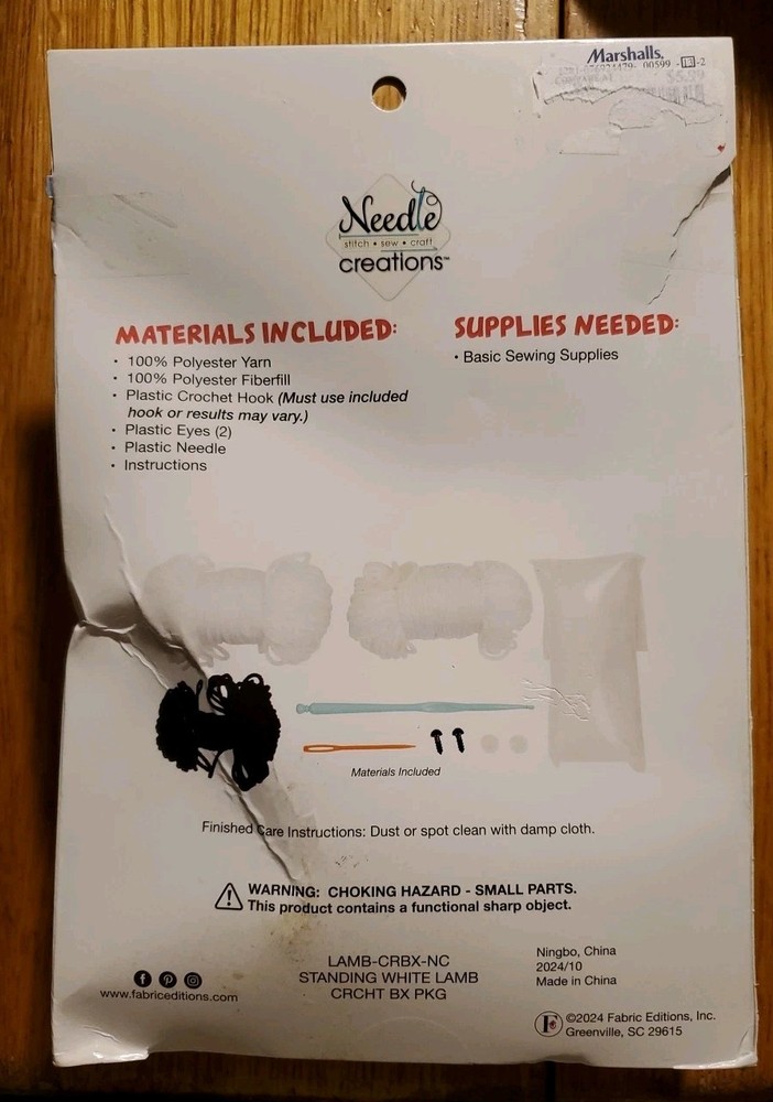 Needle Creations Complete Crochet Kit DIY Easter Lamb Intermediate Skill Level