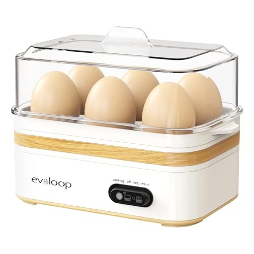 Rapid Egg Cooker Electric 6 Eggs Capacity, Soft, Medium, Hard Boiled, white