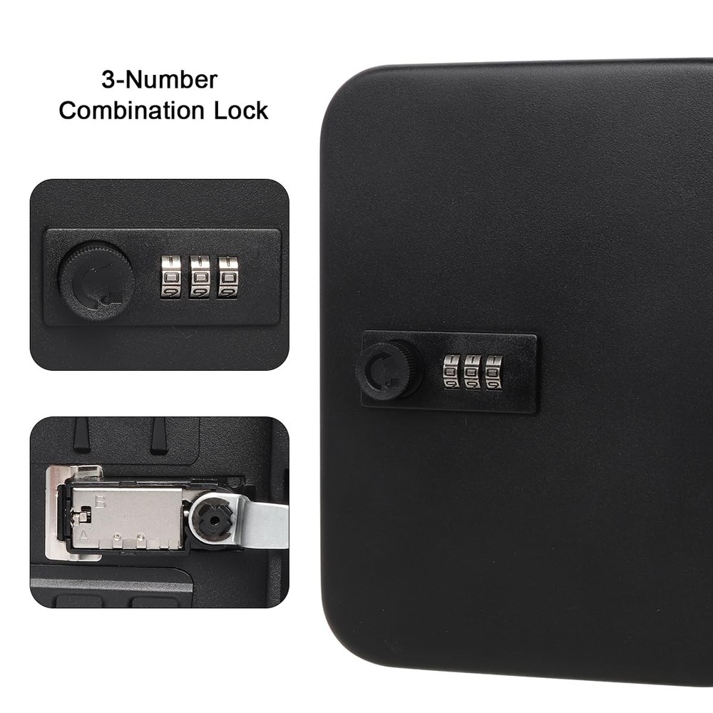20 Key Storage Lock Box with Code, Wall Mount Metal Security Key Cabinet with...