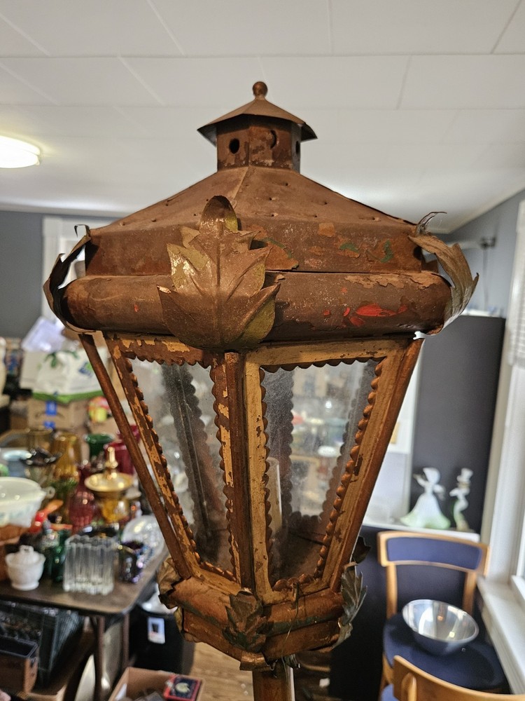 Antique Italian Tole Lantern Wall Mounted Torch Electrified