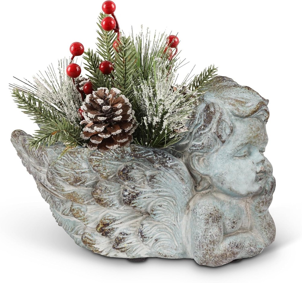 Abbott Collection Resting Cherub Planter 7"
