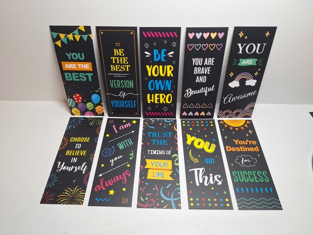 10 Affirmation Double-sided Bookmarks...Great Quality