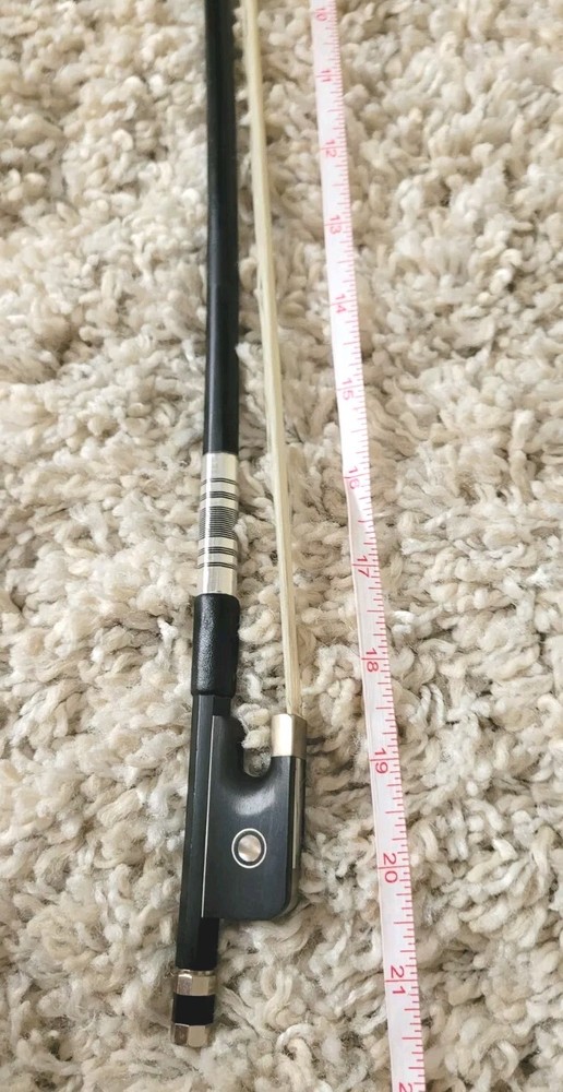 1/4 Cello Bow Horsehair Light Black Plastic