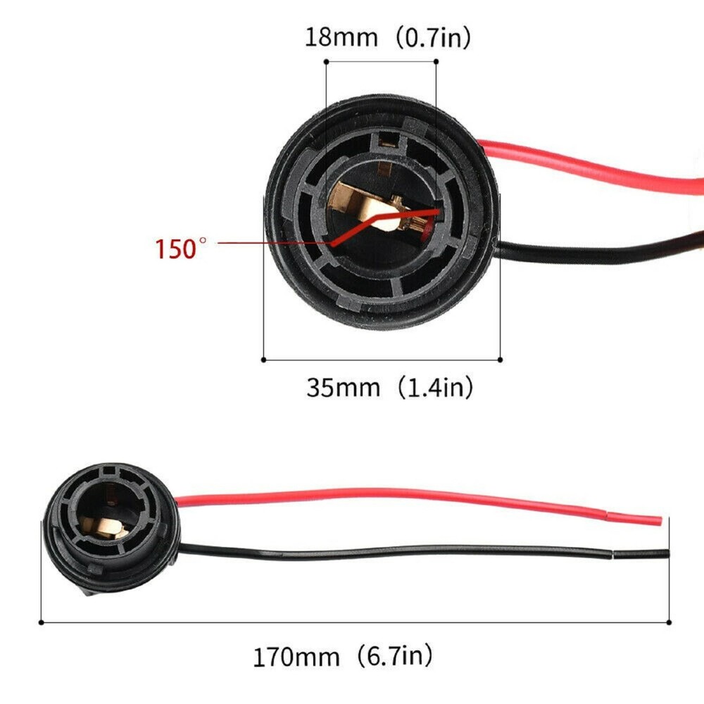 Universal Pigtail Wire Female Socket 1156 S Two Harness Back Up Reverse Plug OE