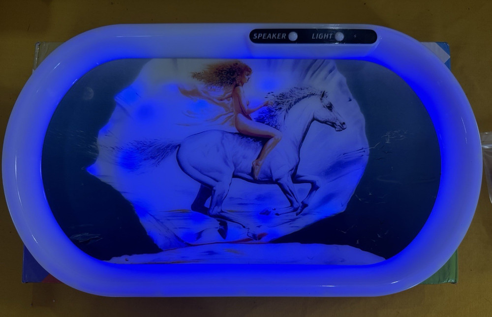 Bluetooth Speaker LED Plastic Rolling Glow Tray 7 Changeable Colors(#305)