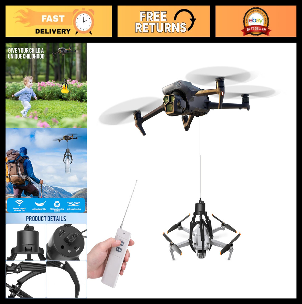 Airdrop Drone Grasping System - Mechanical Claw Hook Grabber for Payload Release