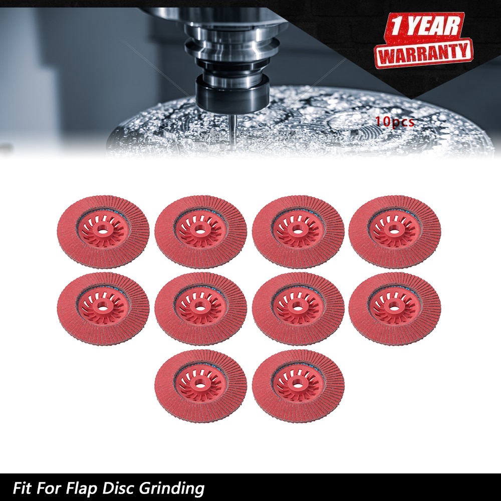 10 PCS 4-1/2" x 7/8" 80 Grits Type 29 Ceramic Grain Flap Sanding Discs