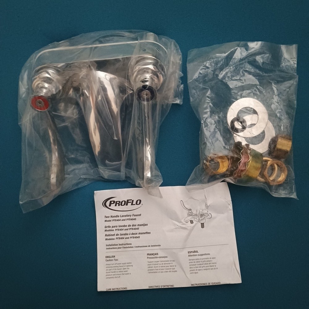 PROFLO PFX404 4" Centerset Two Handle Deck Mount Bathroom Sink - Chrome