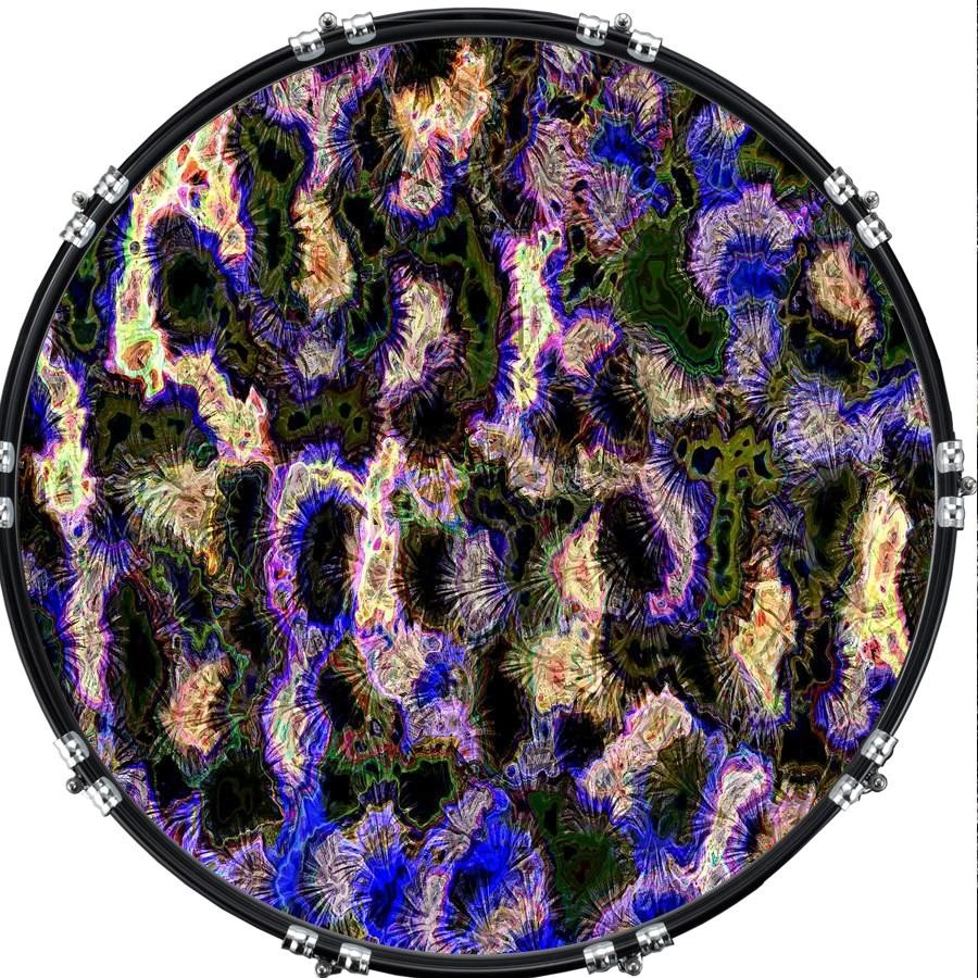 Custom 22" Kick Bass Drum Head Graphical Image Front Skin Camouflage Abstract 1