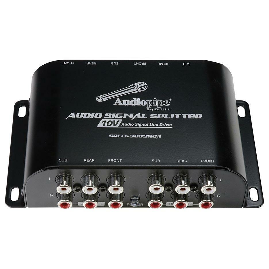 Audiopipe SPLIT3003RCA Amplifier 3 RCA Outputs w/Built-In 10V Line Driver
