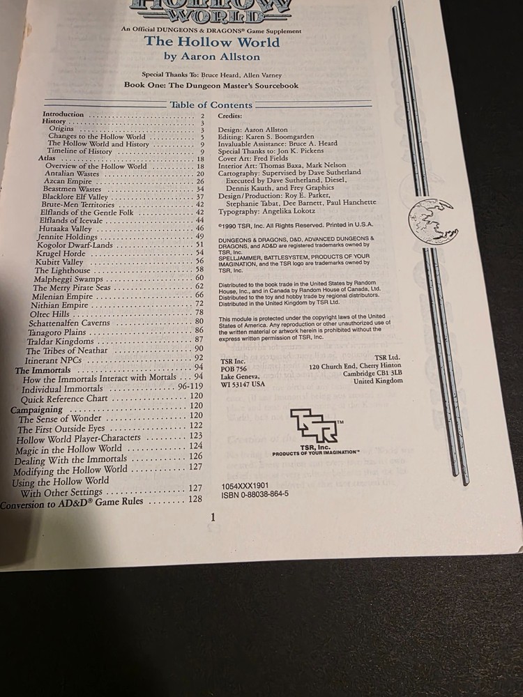 Hollow World: Sourcebook 1990 ☆ TSR ☆ D&D ☆ Authentic ☆