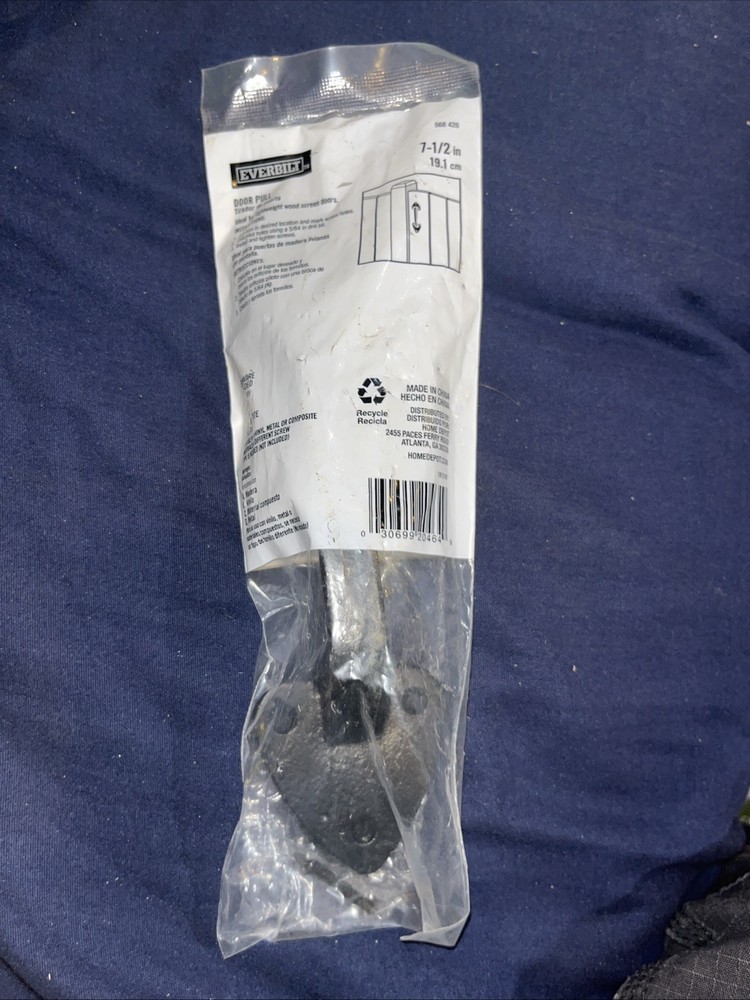 Everbilt 7-1/2 in Black Decorative Rustic Heavy Duty Gate Door Pull Handle 20464