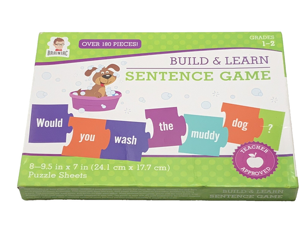 BRAINIAC Build & Learn Sentence Building Game Grades 1-2 Educational Teaching