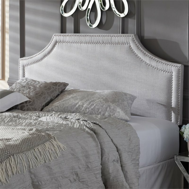 Avignon Upholstered Full Headboard in Grayish Beige