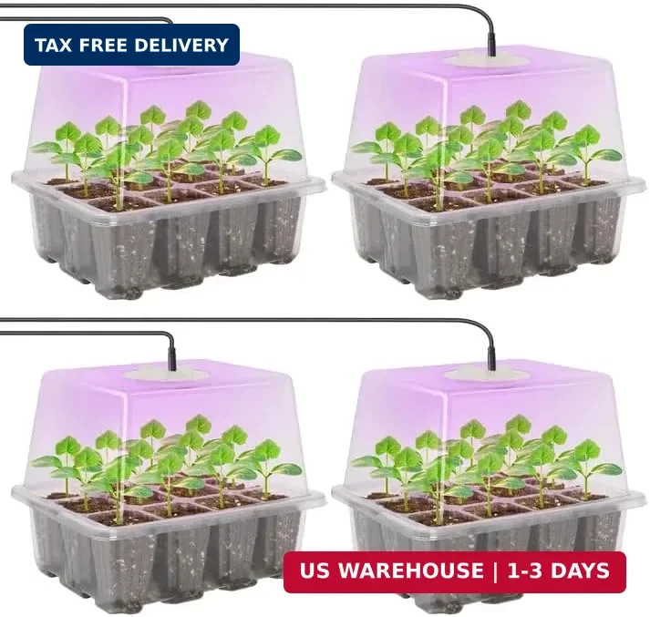 MIXC Seed Starter Kit with Grow Light, Elevated Seedling Tray Kit with Adjustabl