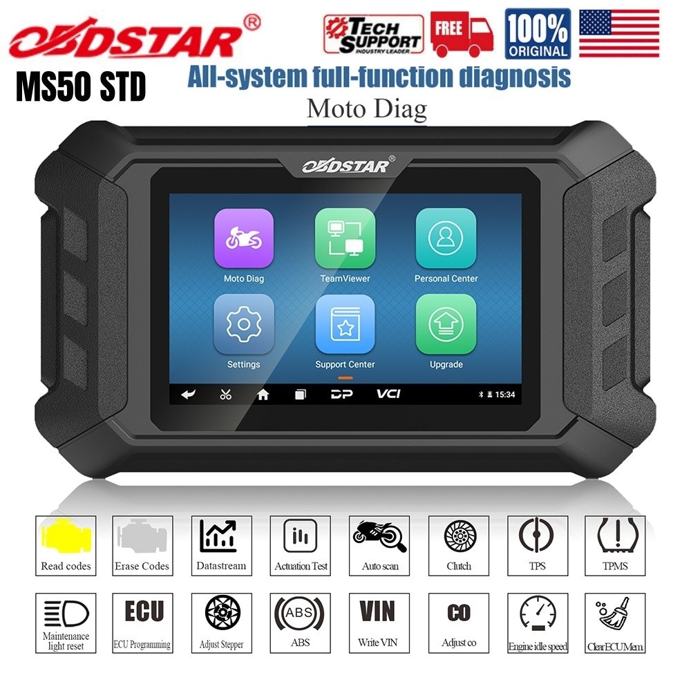 OBDSTAR MS50 STD Motorcycle Diagnostic tool OBD2 Scanner Key Coding Action test
