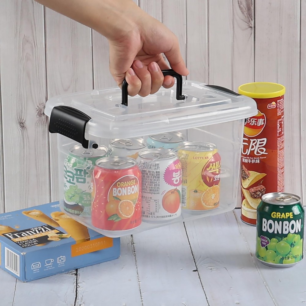 5.5 Quart Clear Small Plastic Storage Box, Latch Storage Bin, 6 Packs