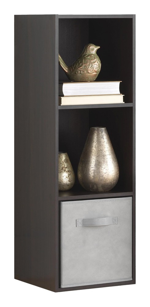 Whitmor 3 Cube Storage Organizer 3 Tier Stackable MDF Wood Bookcase Open Shelvin