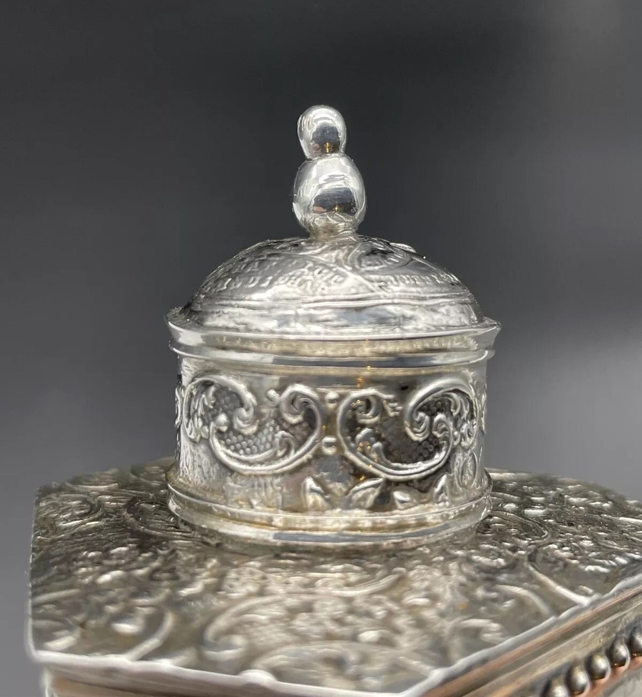 Dutch 2nd Standard 833 Sterling Silver Tea Caddy Unusual Triangular Form