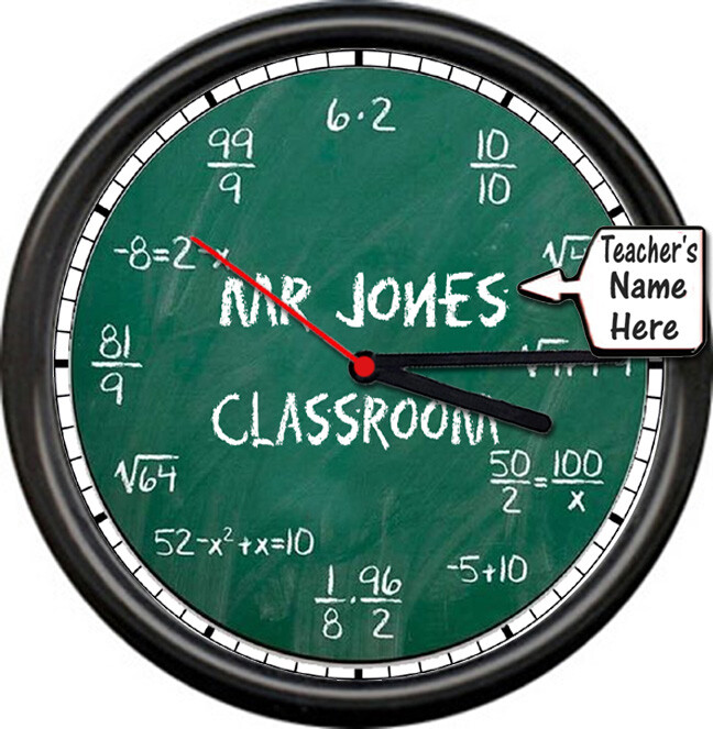 Personalized Name Chemistry Math Science Teacher Classroom Gift Sign Wall Clock