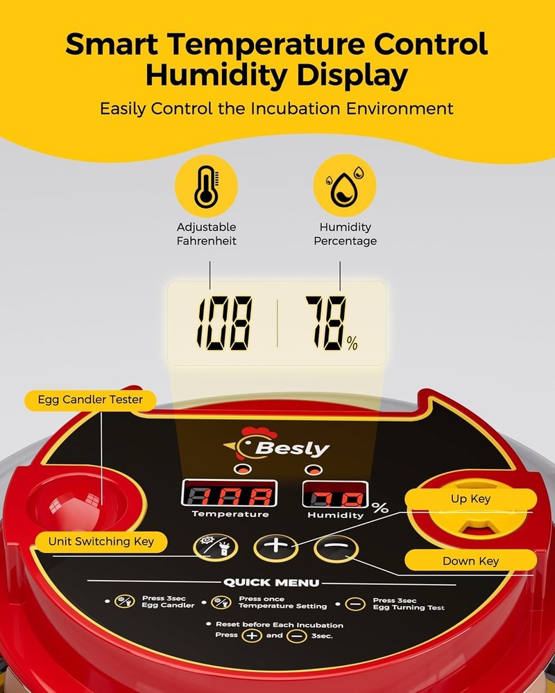 Automatic Egg Incubator with Digital Temperature Humidity Control Thermostat