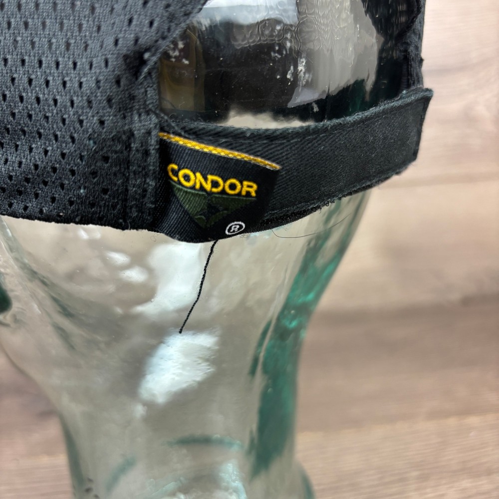 Condor Mesh Tactical Cap - TC-002 Black Adjustable Strapback Baseball Hat