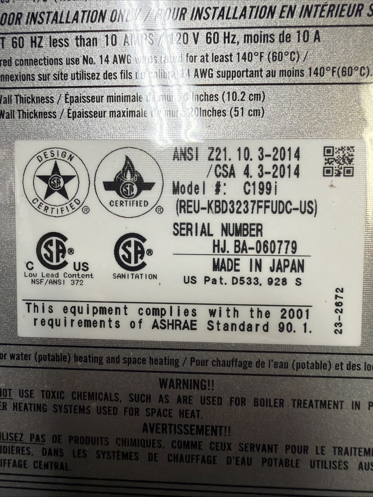 Rinnai Tankless C199i