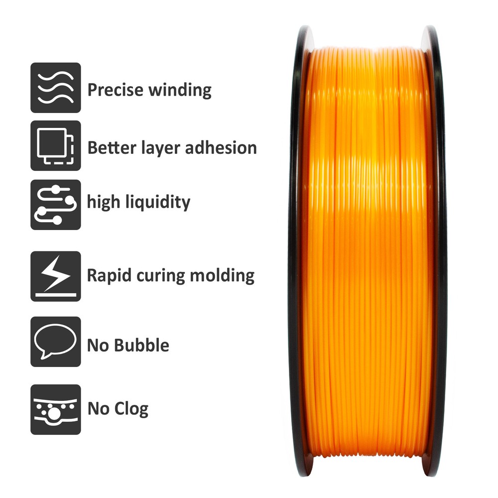 GEEETECH 3D Printer Filament HS-PLA Orange 1.75mm 1kg Per Roll 3D Consumables US