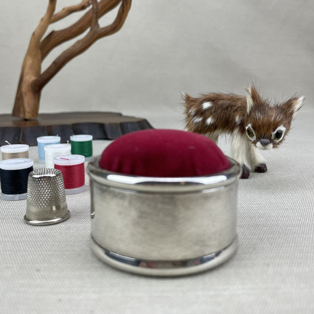 TOWLE Silver Plated Pin Cushion & Sewing Kit