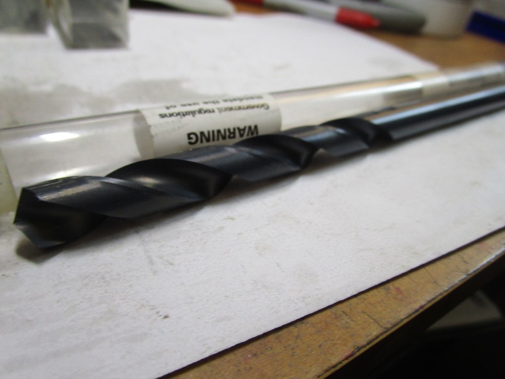7/16" x 12" OAL HSS 135° Split Point Black Oxide Finish Extension Drill