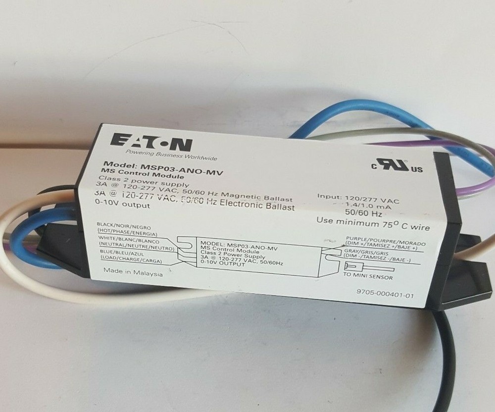 LOT OF 2-EATON COOPER MSP03-ANO-MV MS CONTROL MODULE