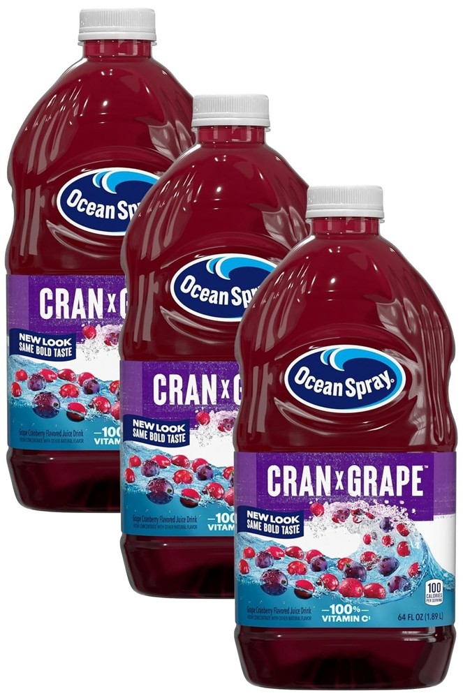 Juice, Cranberry Grape, 64 Fl Oz Bottle Pack of 3
