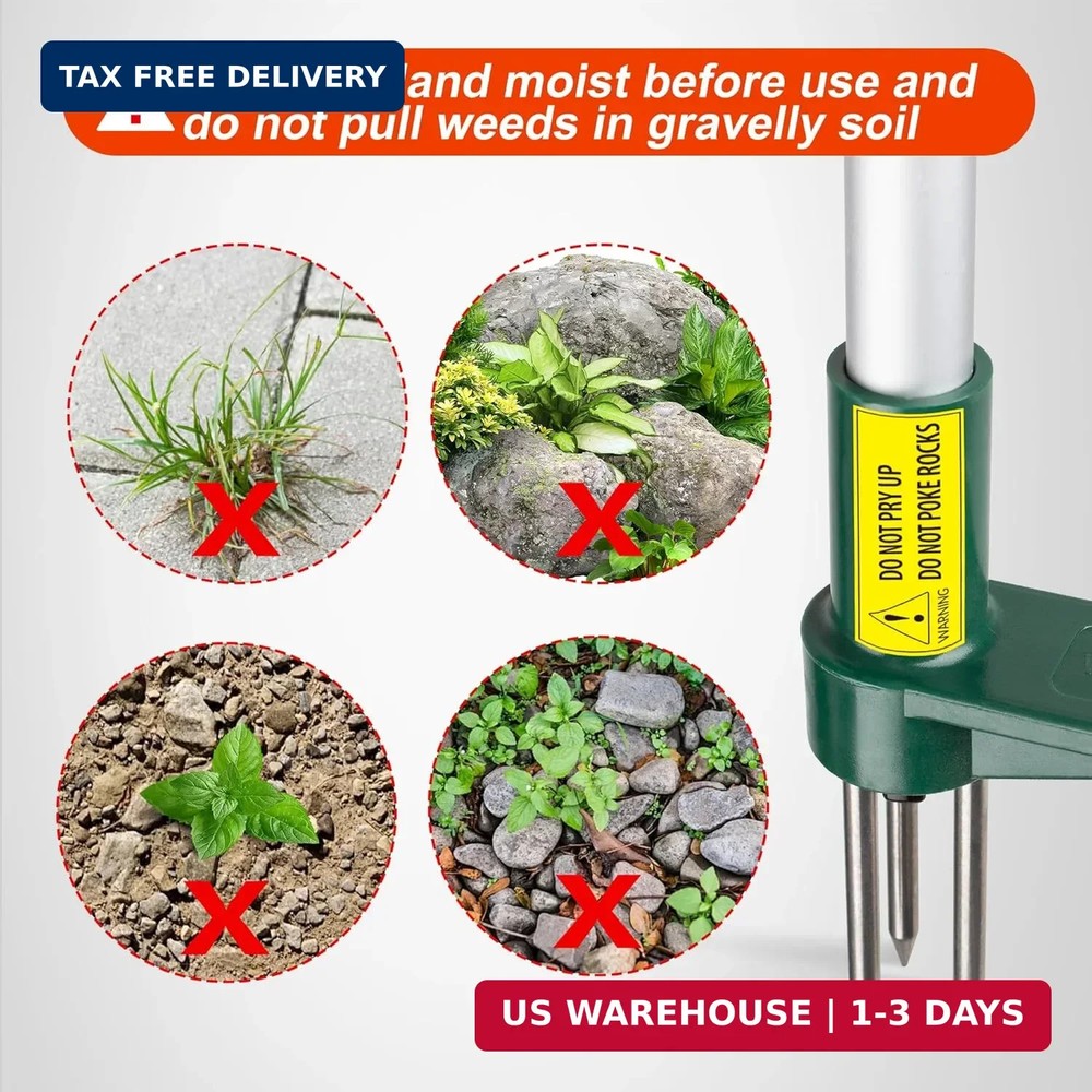 Walensee Weed Puller, Stand Up Weeder Hand Tool, Long Handle Garden Weeding Tool
