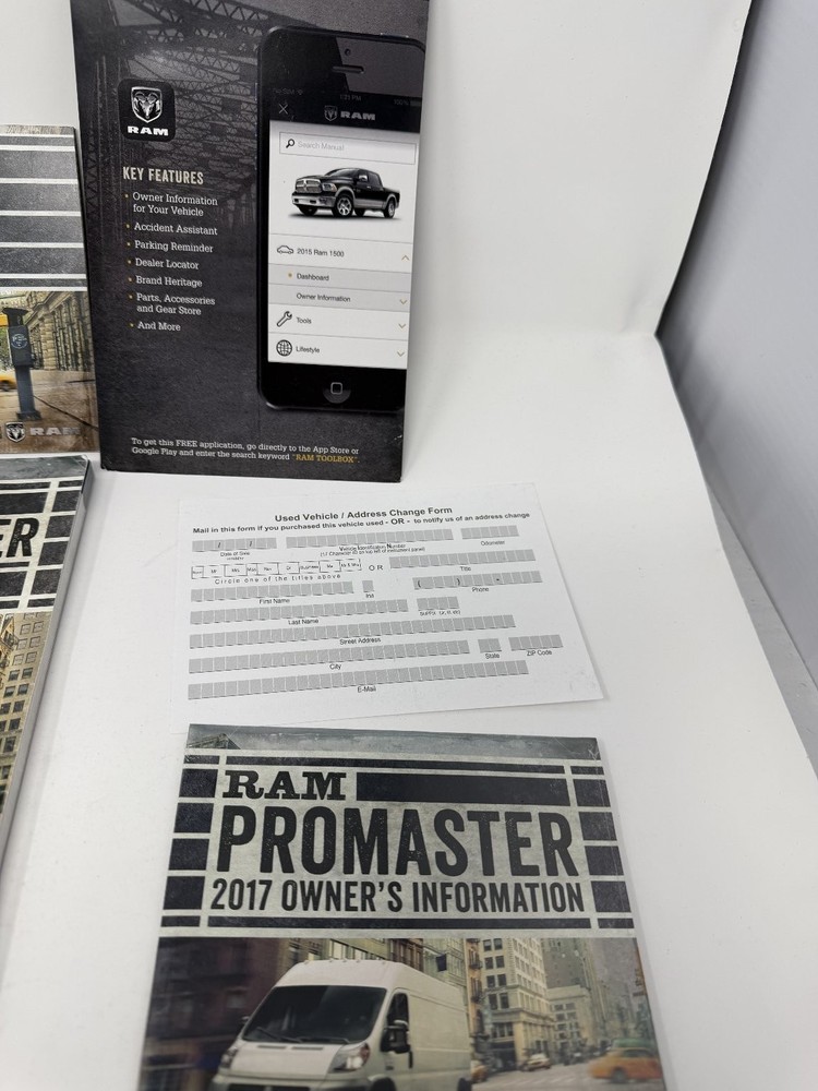 2017 RAM Promaster Owners Manual OEM Complete Set