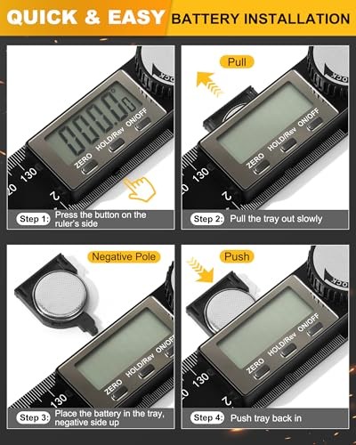 Protractor, Digital Angle Finder Protractor with LCD Display, 2-in-1 360°