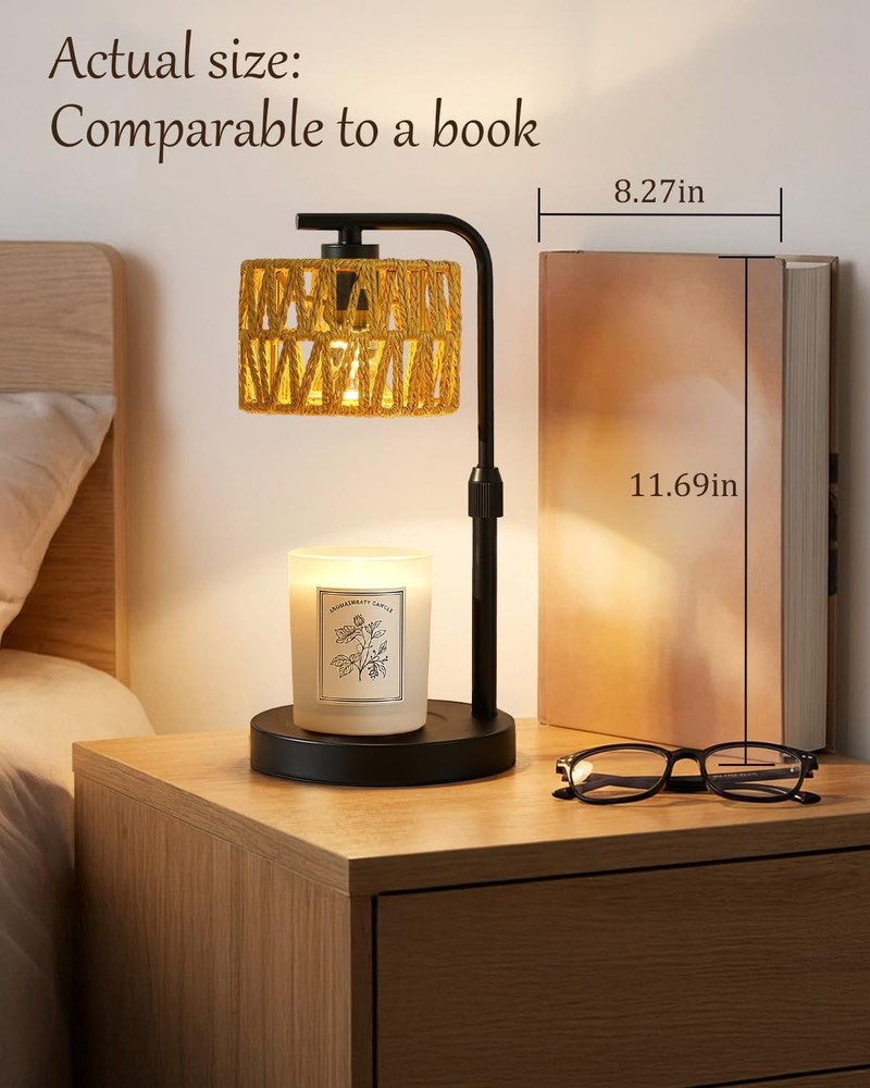 Candle Warmer Lamp, Timer Dimmable Candle Lamp, Adjustable Height and Brightn...
