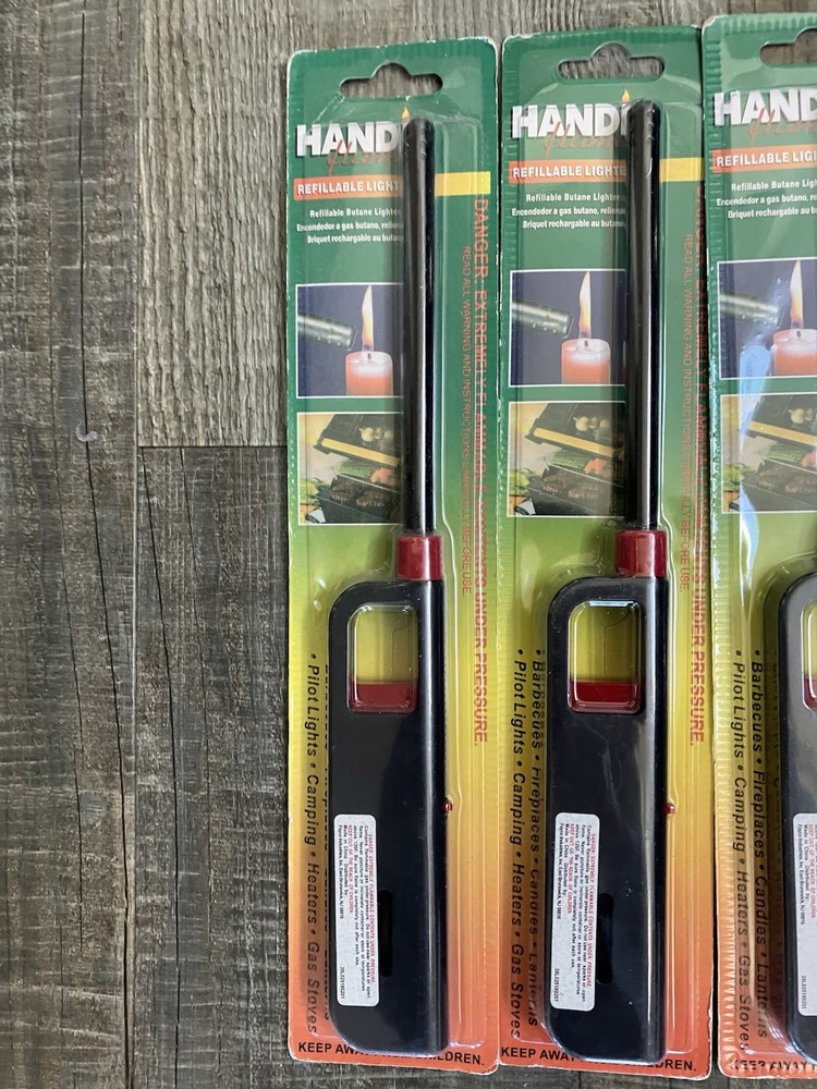 6 pack Handi flame refillable Butane multi-purpose camping BBQ home lighter