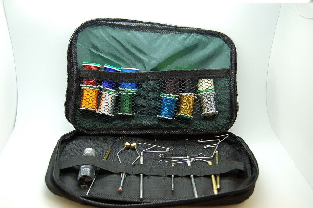 Fly Tying Tool and Material Kit, Floss, Tinsel, Thread, Whip Finisher, Bodkin