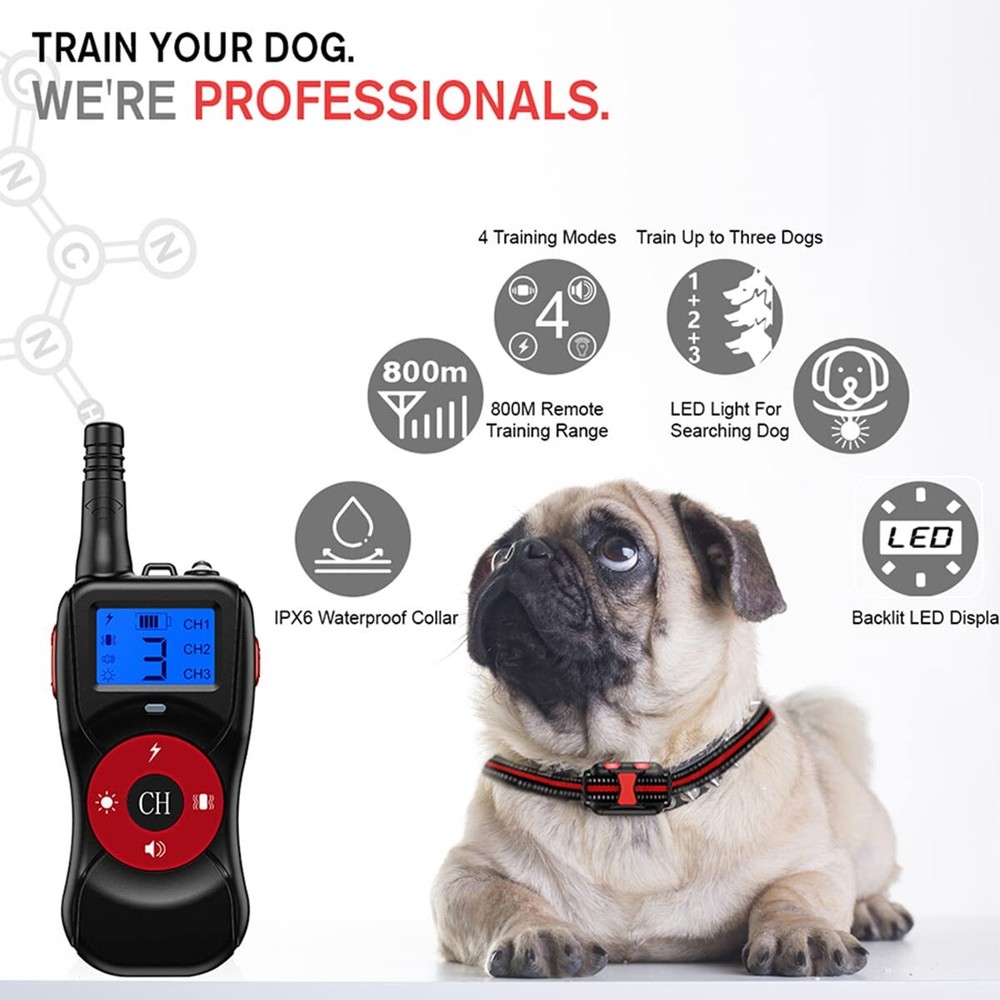2600 FT Remote Dog Training Shock Collar Waterproof for Small Medium Large Dogs