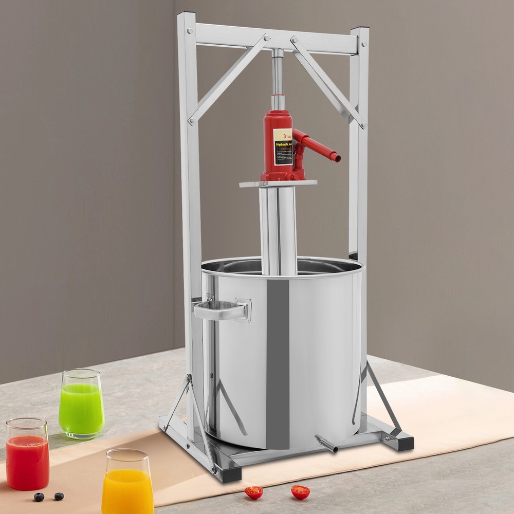 9.5Gal Fruit Wine Press, Manual Stainless Steel Cider Press with Hydraulic Jack