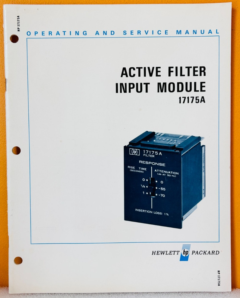 HP 17174-90000 Model 17174A DC Offset Input Module Operating & Service Manual.