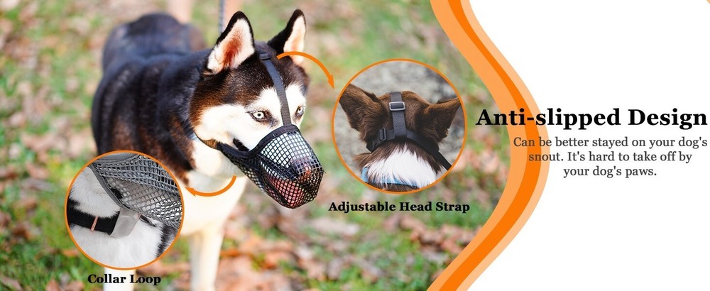 Mesh Dog Muzzle for Medium (M) Dogs Breathable Adjustable Allows Drinking