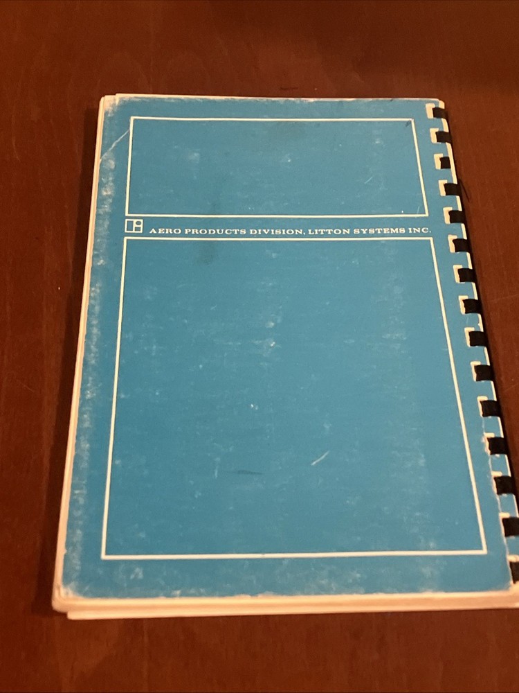 Ltb-51 Internal Navigation System Pilot’s Guide Book Litton Systems