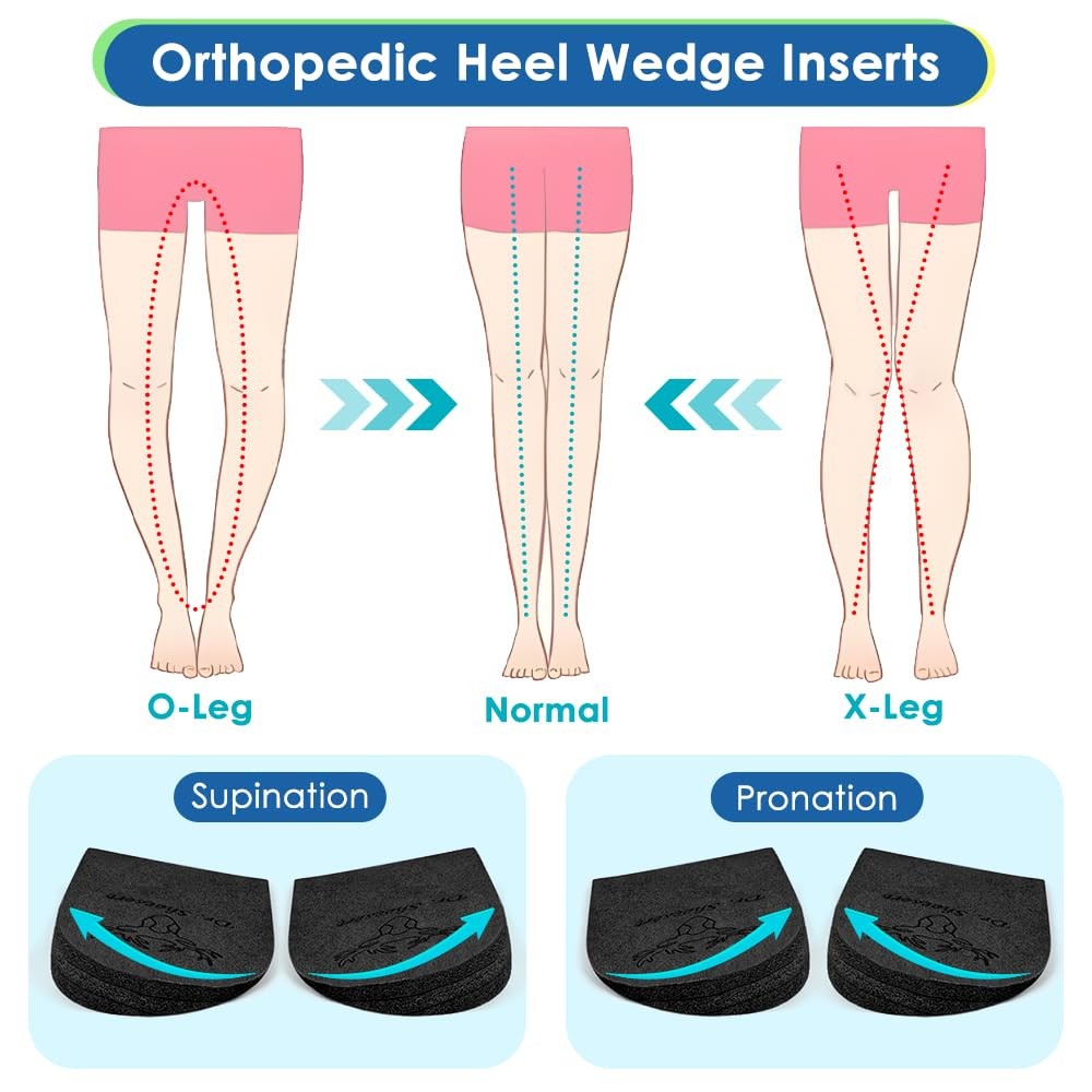 3 Layers Adjustable Orthopedic Heel Wedge Inserts, Supination & Pronation Cor...