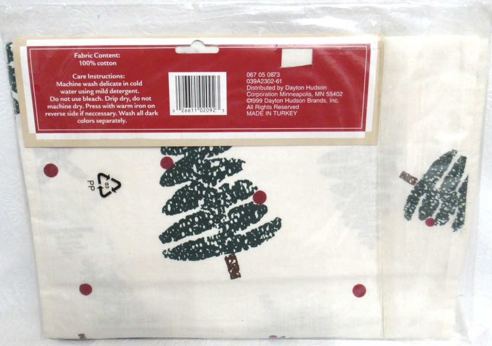 Vintage Sponge Tree Table Runner with Tassel 13" x 70" New